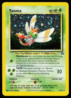 Yanma 17/75 Holo Rare Neo Discovery Pokemon Card - Image 1