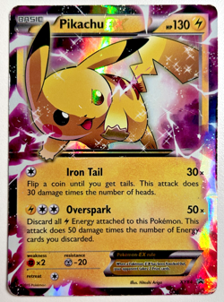 Pokemon TCG Pikachu EX XY84 Black Star Promo Holo Card - MP - Image 1