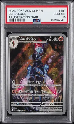2024 POKEMON SSP EN-SURGING SPARKS ILLUSTRATION RARE #197 CERULEDGE PSA 10 - Image 1