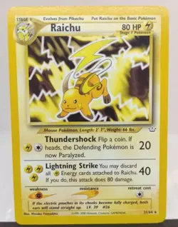Pokemon Neo Revelation Raichu 21/64 Non Holo LP/NM - FREE TRACKED SHIPPING - Image 1