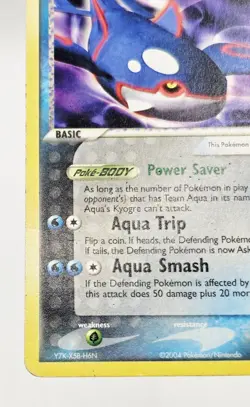 2004 Team Aqua’s Kyogre MP - 3/95 Pokemon Team Magma vs Team Aqua Non Holo Rare - Image 3