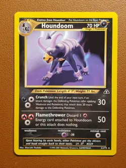 Houndoom 23/75 Neo Discovery Pokemon Card Rare Non Holo WOTC NM Mint - Image 1