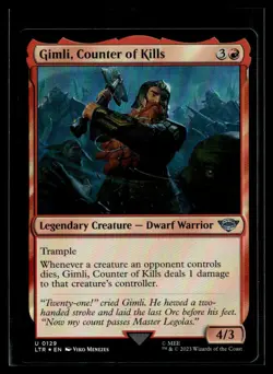 2023 MTG LTR Gimli, Counter of Kills U Foil Legendary Creature #129 - Image 1