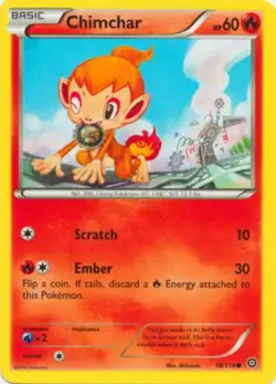 Pokemon TCG Chimchar Steam Siege 18/114 Regular Common - Image 1