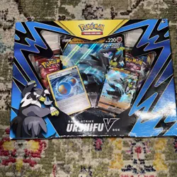 Dented box read see pictures !!!!!POKEMON TCG RAPID STRIKE URSHIFU V Box - Image 1