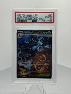 PSA 10 GEM MINT Mega Charizard X ex SIR 125/094 Pokemon Phantasmal Flames - Image 1