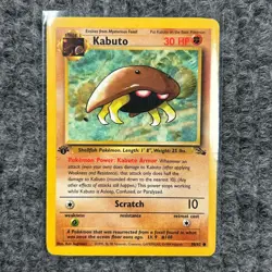 Vintage Pokemon Fossil Kabuto 1st Edition 50/62 Common MP Good - Image 1