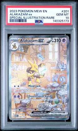 2023 POKEMON MEW EN-151 SPECIAL ILLUSTRATION RARE #201 ALAKAZAM EX PSA 10 - Image 1