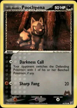 Team Magma's Poochyena 66/95 Common EX Team Magma VS Team Aqua Pokemon - Image 1