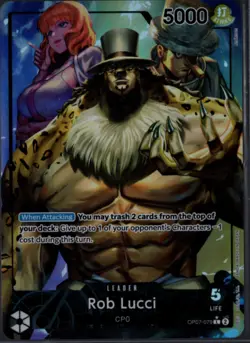 Rob Lucci 2024 ONE PIECE OP07-079 Leader Alt Art 500 YEARS IN THE FUTURE - Image 1