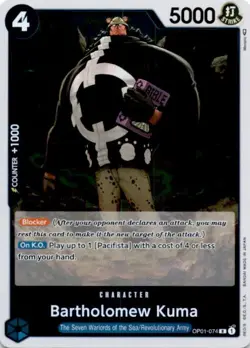 Bartholomew Kuma ONE PIECE Rare OP01-074 Romance Dawn - Image 2