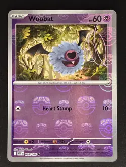 Woobat #036/086 (Master Ball Foil) - S&V White Flare Holo - Pokemon TCG Card NM - Image 1