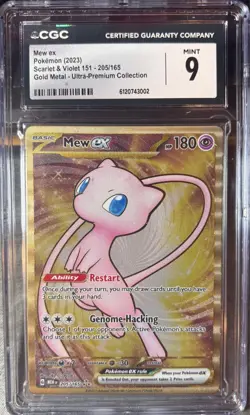 Mew ex - (151 Metal Card) 205/165 Sv: Scarlet & Violet 151 Regular CGC Mint 9 - Image 1