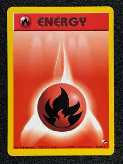 FIRE ENERGY 128/132 Gym Heroes Series Common Pokemon Card 1999-2000 NM - Image 1