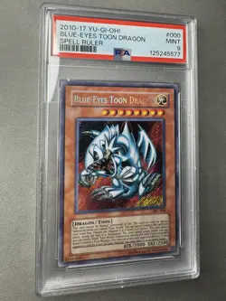 PSA 9 Blue Eyes Toon Dragon SRL-000 Spell Ruler 2010-17 Yugioh Card MINT - Image 2