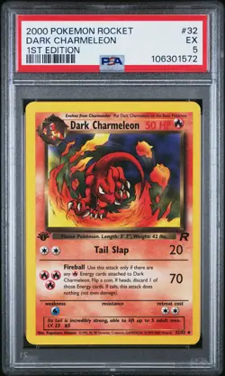 Dark Charmeleon 2000 Pokemon Rocket #32 1st Edition PSA 5 NEW SLAB - Image 1