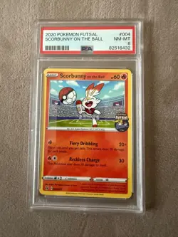 Scorbunny on the Ball 004/005 | Futsal | PSA 8 | Pokemon - Image 1