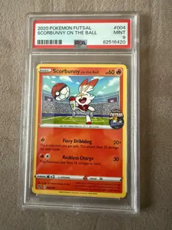 Scorbunny on the Ball 004/005 | Futsal | PSA 9 | Pokemon - Image 1