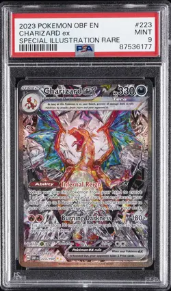 2023 POKEMON OBF EN-OBSIDIAN FLAMES SPECIAL ILLUSTRATION RARE CHARIZARD EX PSA 9 - Image 1
