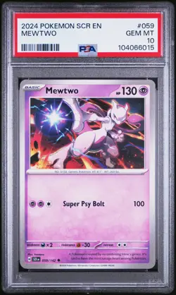 2024 POKEMON SCR EN #059 MEWTWO PSA 10 POP 47 STELLAR CROWN #59 - Image 1
