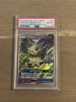 Pokemon Team Rocket's Mimikyu GX Ash Vs Rocket Deck Kit JP 010/026 PSA 10 - Image 1