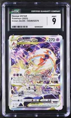 CGC 9 Deoxys VSTAR 2023 Crown Zenith GG46/GG70 Galarian Gallery Pokemon Card - Image 1