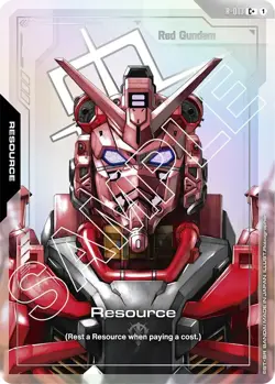 GUNDAM CARD GAME RESOURCE CARD - RED GUNDAM R-013 C+ FOIL - GD02 DUAL IMPACT - Image 1