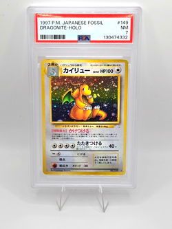 Pokemon Card Dragonite Holo 1997 Fossil Japanese - PSA 7 NEW CERT - Image 1