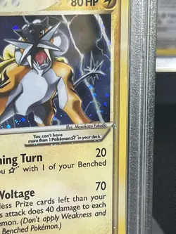 Pokemon 2005 EX Unseen Forces Gold Star #114 Raikou-Holo PSA 9 (Paw Swirl) - Image 2