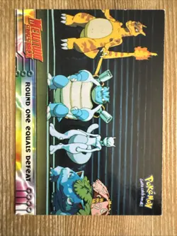Pokemon TCG Round One Equals Defeat Pokemon Topps Mewtwo Strikes Back 26 MP - Image 1