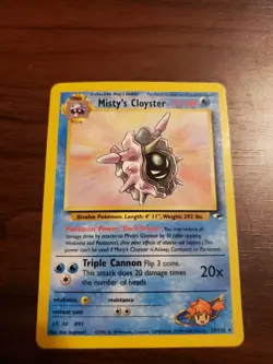 Misty's Cloyster 29/132 NM Rare Non Holo Gym Heroes Vintage Pokemon TCG - Image 1