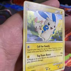 Minun HGSS17 Heart Gold Soul Silver Pokemon Card Crack Ice Holo Promo 2010 - Image 3
