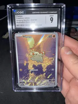 2024 Pokemon SV Surging Sparks Phanpy Illustration Rare #205 CGC 9 - Image 1