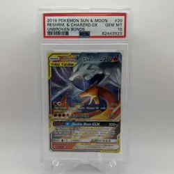 PSA 10 Reshiram & Charizard GX Pokemon TCG Unbroken Bonds Sun & Moon 20/214 2019 - Image 1