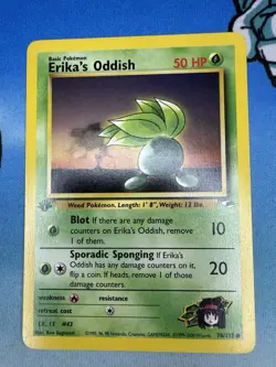 Erika’s Oddish 78/132 1st Edition Gym Heroes WOTC Pokemon Card - Image 1