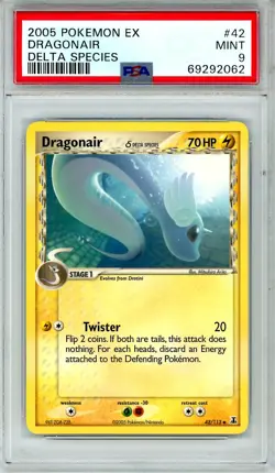 2005 Pokemon EX Delta Species Dragonair #42 PSA 9 MINT - Image 1