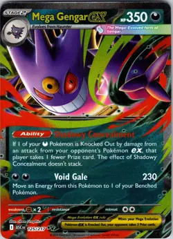 Mega Gengar ex - 125/217 ME: Ascended Heroes Pokemon TCG NM Holo - Image 1