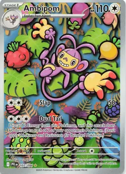 POKEMON Ambipom - #107/094 Holo ME02: Phantasmal Flames NM - Image 1