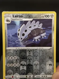 Pokemon Card Lairon 110/198 Reverse Holo Chilling Reign CRIMP ERROR - Image 2