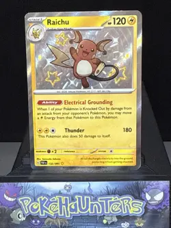 Pokemon Card Raichu 132/091 Paldean Fates Shiny Rare Near Mint - Image 1