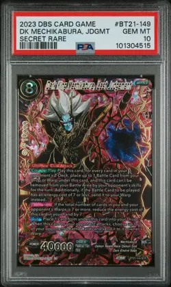 Dark King Mechikabura Last Judgement TCG Dragon Ball Super Card BT21-149 PSA 10 - Image 1
