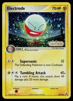 Pokemon Card - Electrode Legend Maker 32/92 Uncommon Reverse Holo Stamped - Image 1