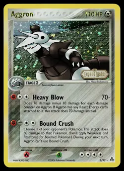 Pokemon Card - Aggron Legend Maker 2/92 Rare Reverse Holo Stamped - Image 1