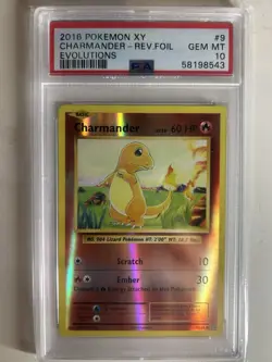2016 POKEMON XY EVOLUTIONS CHARMANDER #9AND CHARMELEON #10 PSA 10 - Image 1
