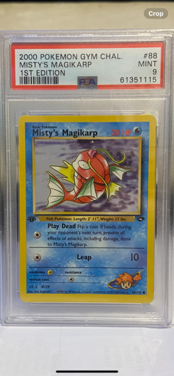 Pokemon PSA 9 MINT Misty's Magikarp 88/132 1st Edition Gym Challenge 2000 #88 - Image 1