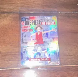 🔥🔥SEALED Bandai One Piece CCG Monkey.D.Luffy US Voyage Full Art Holo Card ☄☄ - Image 1