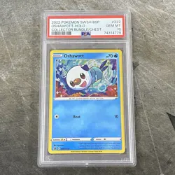 2022 Pokemon Oshawott Holo Black Star Promo #222 PSA Gem Mint 10 LOW POP! - Image 1