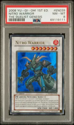 2008 YU-GI-OH! TDGS-THE DUELIST GENESIS | 1ST EDITION #EN039 NITRO WARRIOR PSA 8 - Image 1
