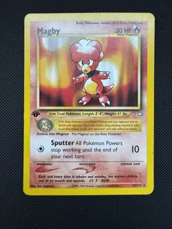 Pokemon TCG Magby Neo Genesis Card 23/111 Regular Rare First Edition - Image 1