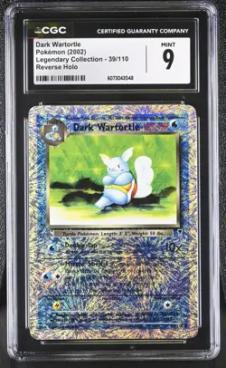 CGC 9 MINT Dark Wartortle Legendary (Collection) 39/110 Reverse Holo Pokemon - Image 1